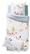Drap housse 100 coton triangles multicolores fond bleu Drap housse 100 coton triangles
