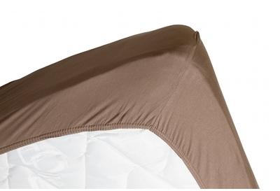 Drap housse jersey extensible DOUCEUR marron Drap housse jersey extensible