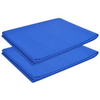 VidaXL Drap pour lit 2 pièces Coton 240 x 260 cm Bleu VidaXL Drap pour lit 2 pièces