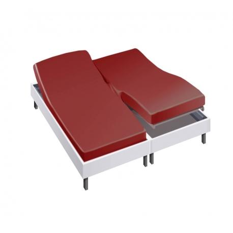 Drap housse pour lit articulé 2x80x200 en Percale