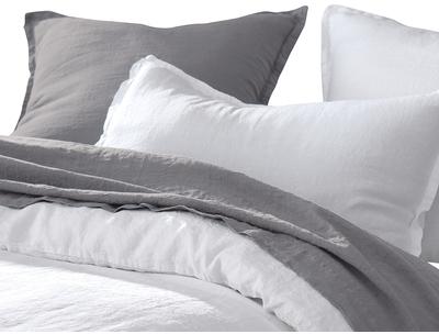 Drap plat Lin lavé 52 fils cm2 Gris Reve De Lin 240x300 Drap plat Lin lavé 52 fils