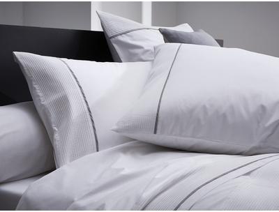 Drap plat Percale de coton peigné 80 fils cm2 Blanc Drap plat Percale de coton
