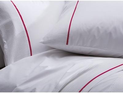 Drap plat Percale de coton peigné 80 fils cm2 Blanc Drap plat Percale de coton