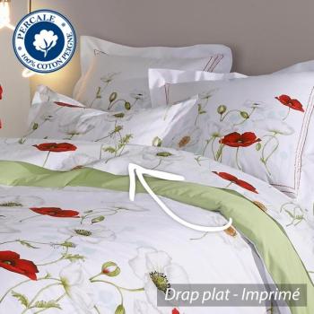 Drap plat 180x290 cm Percale pur coton SEDUCTION