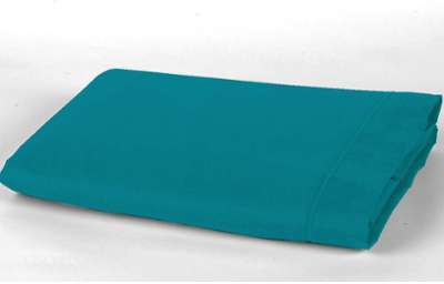 Drap plat 100 coton coloris bleu canard 180x290 Drap plat 100 coton coloris