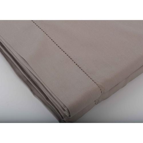 Salomé Prestige Drap plat taupe satin de coton-240