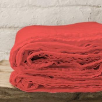 Drap plat en lin lavé Corail
