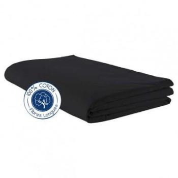 Drap plat 100% coton Noir