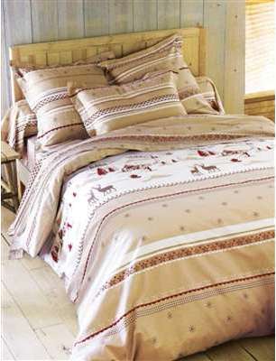 COULEURS & PRIX Drap LOULIE pur coton imprimé beig