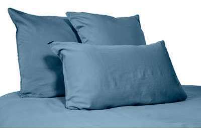 Harmony - Drap plat en lin lave Viti - bleu Petrole Harmony - Drap plat en lin