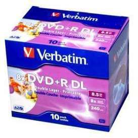 DVD R 8 5Go DL 8x Verbatim 43665-double couche imprimable DVD R 8 5Go DL 8x Verbatim