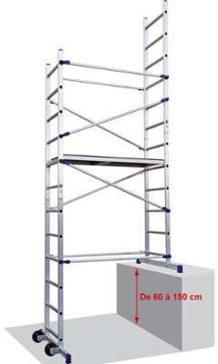 Echafaudage pour escalier: 6.46m haut. travail max