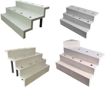 Escalier droit sous liner : 3 marches de 1 m x 0.9
