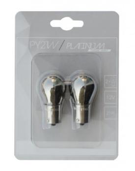 2 ampoules invisible PY21W BAU15S 12V 21W chrome o