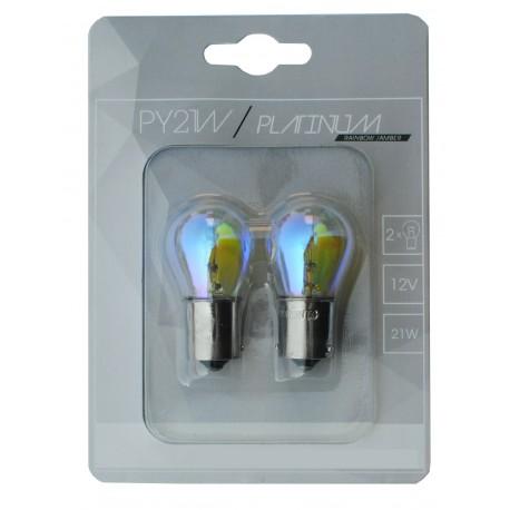 2 ampoules Rainbow PLATINUM PY21W BAU15S 12 21V or