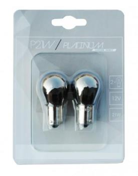 2 ampoules invisible P21W BA15S 12V 21W chrome ora