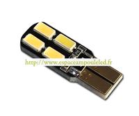 Ampoule led T10, 8 led SMD 5630, blanc