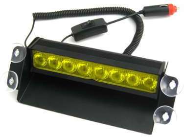 Stroboscope pour parebrise à ventouses couleur JAUNE Stroboscope pour parebrise