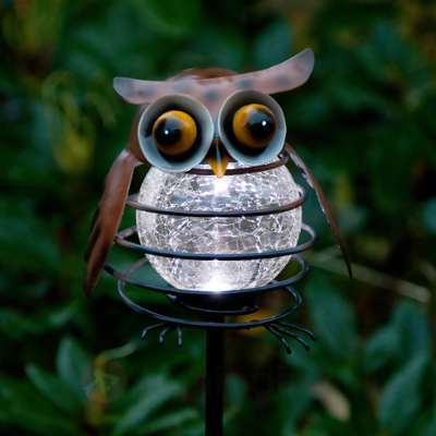 Lampe solaire de jardin Sicily chouette