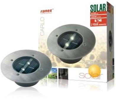 Spot solaire LED rond à enterrer