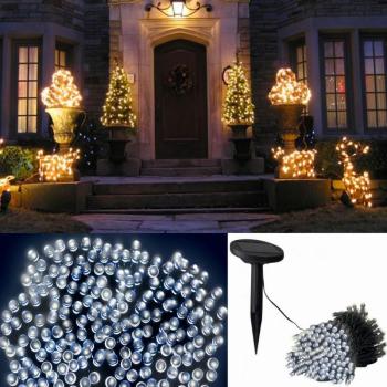 Guirlande solaire 200 led blanches décorative Guirlande solaire 200 led