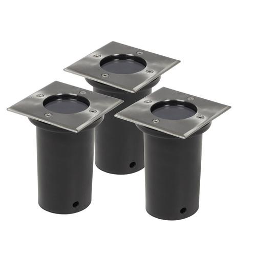 VidaXL Spot extérieur encastrable carré (set de 3)