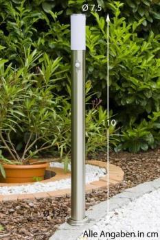 Lampadaire Caserta Acier inoxydable, 1 lumière - M