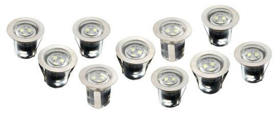 Lot de 10 spots led encastrables sol 3,6 watt IP68