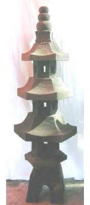 Lanterne japonaise pagode en pierre de lave jardin
