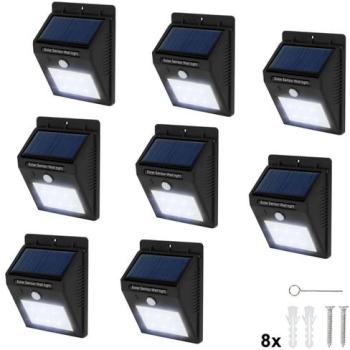 Lampe solaire 6 LED + capteur détecteur de mouveme