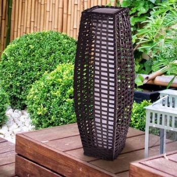 Lampe à poser extérieure résine tressée solaire gé