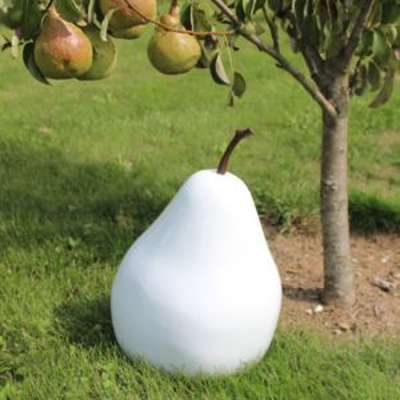 Poire décorative L24 H37,5 cm résine blanc