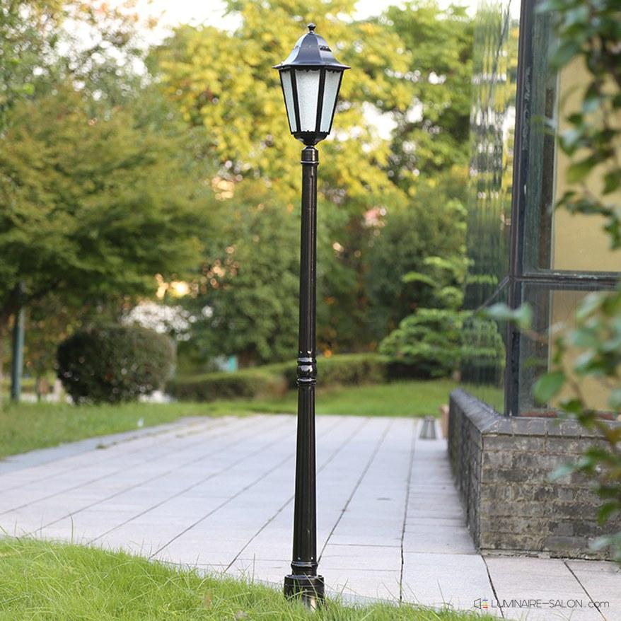 Lampadaire extérieur LED bronze ou noir laqué Valo