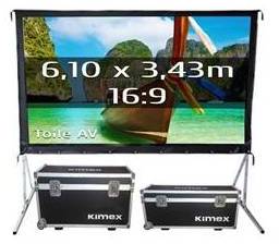 Ecran de projection Valise KIMEX 610 x 343 Format