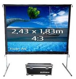 Ecran de projection Valise KIMEX 243 x 183 Format