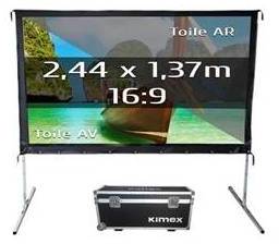 Ecran de projection Valise KIMEX 244 x 137 Format