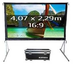 Ecran de projection Valise KIMEX 407 x 229 Format