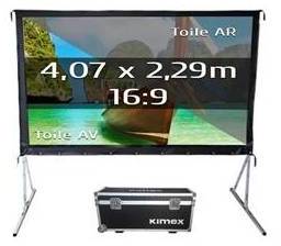 Ecran de projection Valise KIMEX 407 x 229 Format