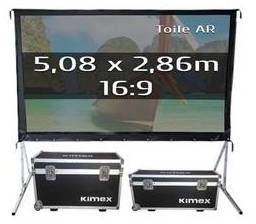 Ecran de projection Valise KIMEX 508 x 286 Format
