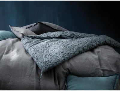 Edredon matelassé imprimé liberty bleu 100% coton