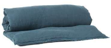 Harmony - Edredon bout de lit en lin lave Viti - bleu Harmony - Edredon bout de