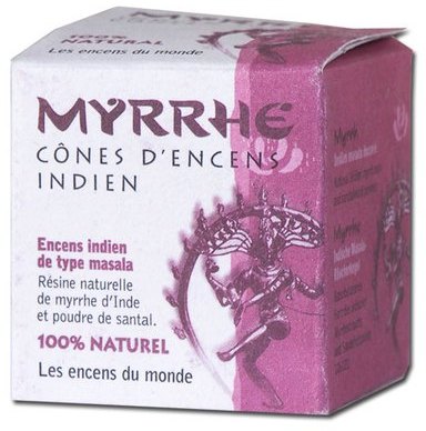 Les encens du Monde Cône d encens Indien Myrrhe x15 Les encens du Monde Cône d