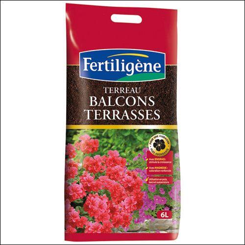 Terreau balcons terrasses 6l- Fertiligène