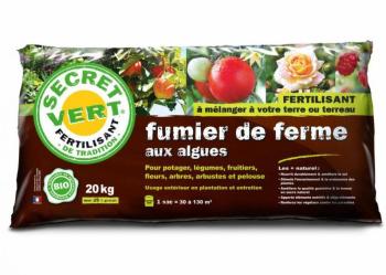 Terreau de fumier fermier avec algues fertilisant 20kg Terreau de fumier fermier