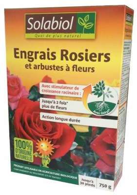 Engrais Rosiers et arbustes à fleurs 750g Solabiol