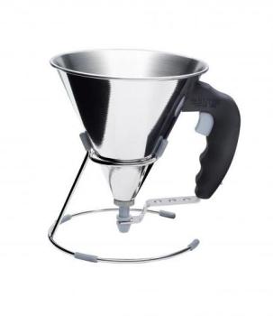 Mini entonnoir inox 0.8l à piston avec support