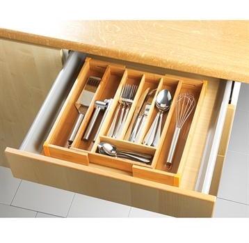 Range-couverts extensible en bambou 5 à 7 comparti