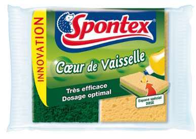 Eponges C ur de Vaisselle Spontex - les 2 éponges Eponges C ur de Vaisselle
