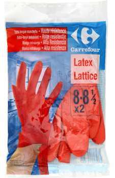 Gants de ménage latex haute résistance 8-8 1 2 Carrefour Gants de ménage latex haute