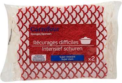 Eponges récurages difficiles Carrefour - le paquet Eponges récurages difficiles